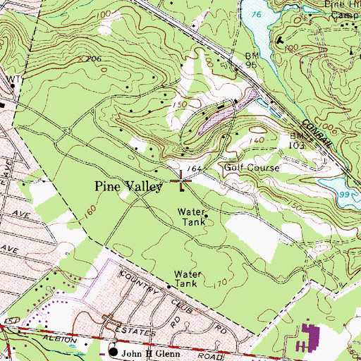 Topographic Map of Pine Valley, NJ