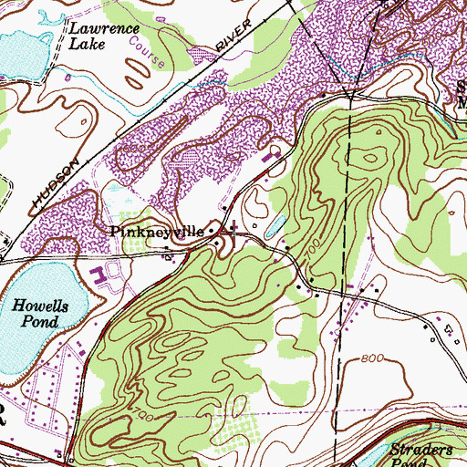 Topographic Map of Pinkneyville, NJ
