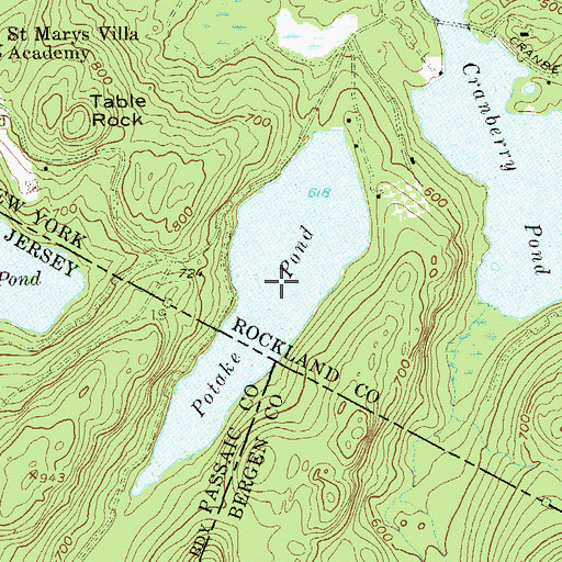 Topographic Map of Potake Pond, NY