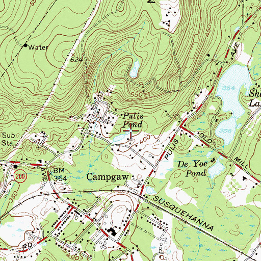 Topographic Map of Pulis Pond, NJ