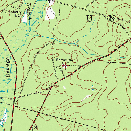 Topographic Map of Reevestown Cemetery, NJ