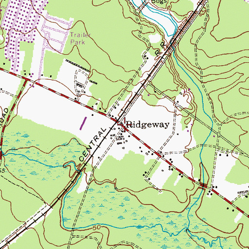 Topographic Map of Ridgeway, NJ