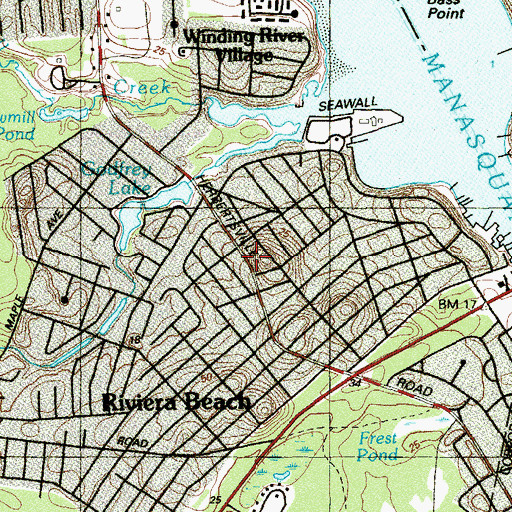 Topographic Map of Riviera Beach, NJ
