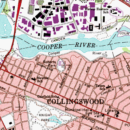 Topographic Map of Roberts Park, NJ