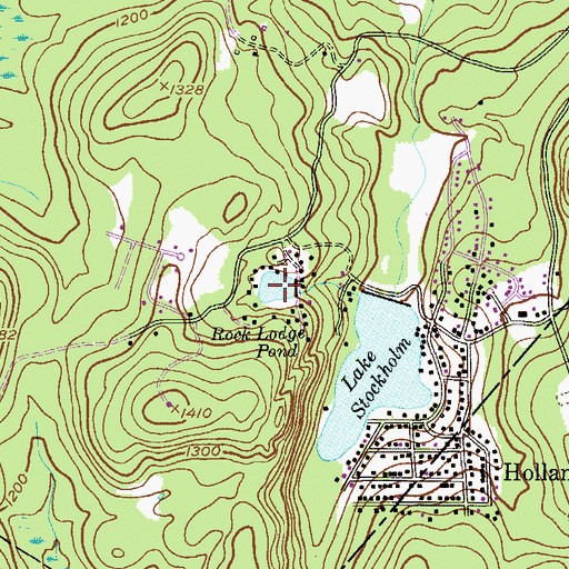 Topographic Map of Rock Lodge Pond, NJ