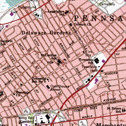 Topographic Map of Saint Cecilia Elementary School, NJ