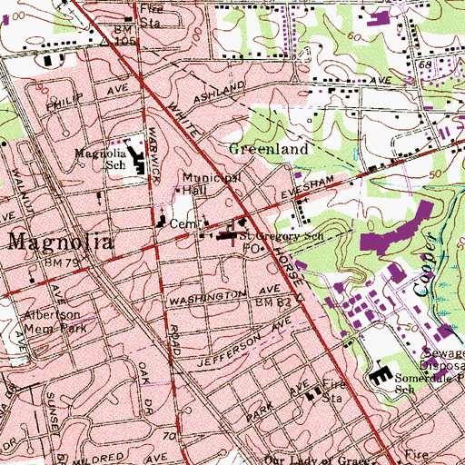 Topographic Map of Saint Gregory School, NJ