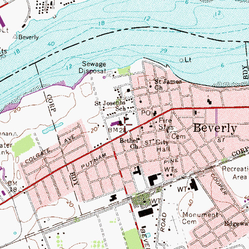 Topographic Map of Saint Joseph School, NJ