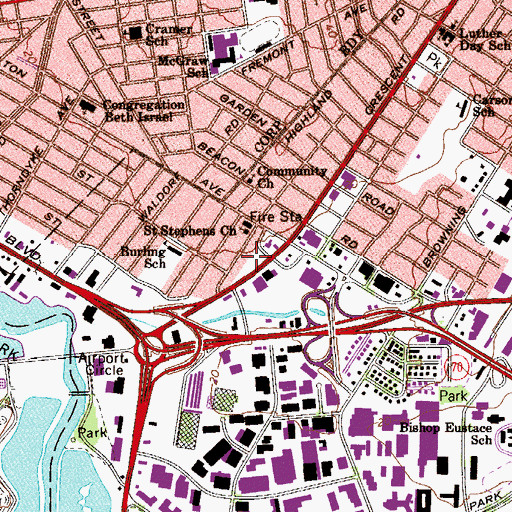 Topographic Map of Saint Stephens Church, NJ