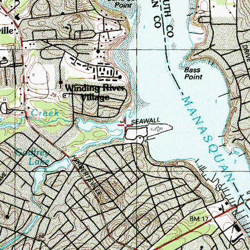 Topographic Map of Sawmill Creek, NJ