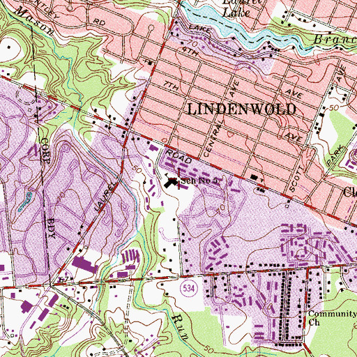 Topographic Map of Lindenwold Number Five Elementary School, NJ