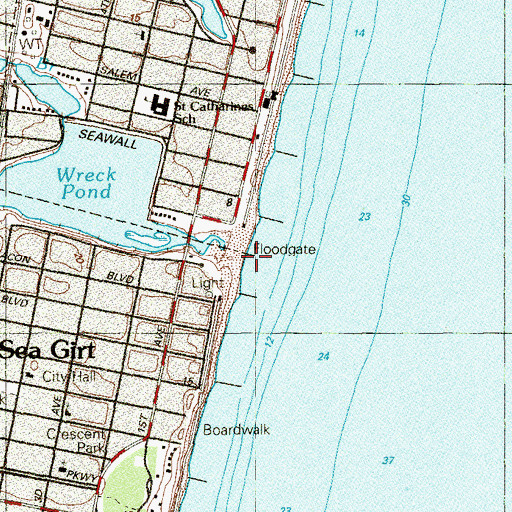 Topographic Map of Sea Girt Inlet, NJ