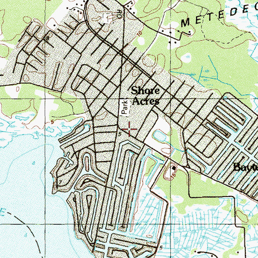 Topographic Map of Shore Acres, NJ