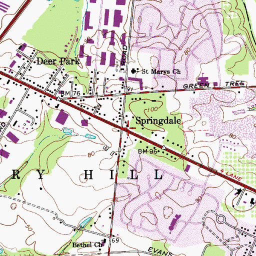 Topographic Map of Springdale, NJ