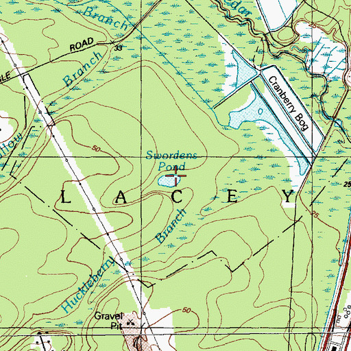 Topographic Map of Swordens Pond, NJ