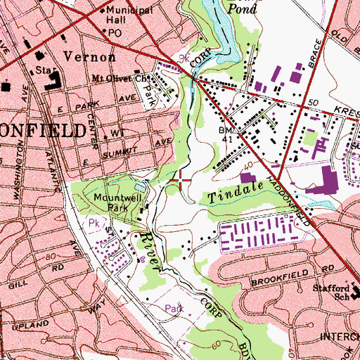 Topographic Map of Tindale Run, NJ