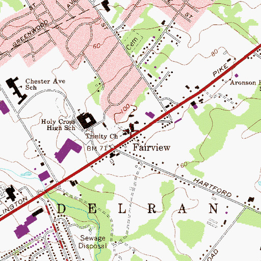 Topographic Map of Trinity Church, NJ