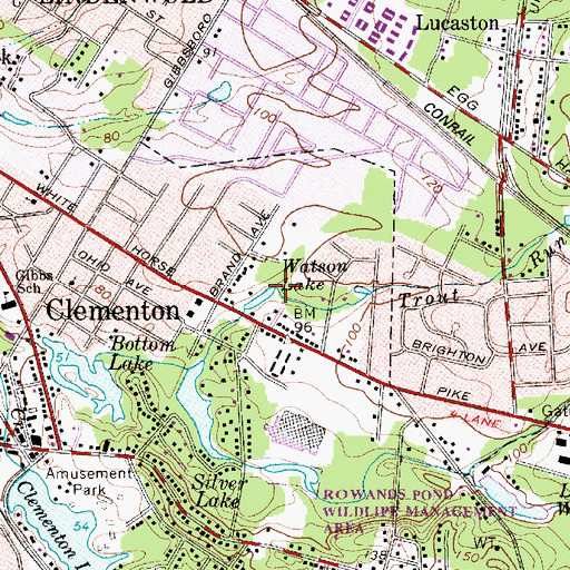 Topographic Map of Trout Run, NJ
