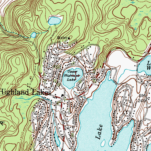 Topographic Map of Upper Highland Lake, NJ
