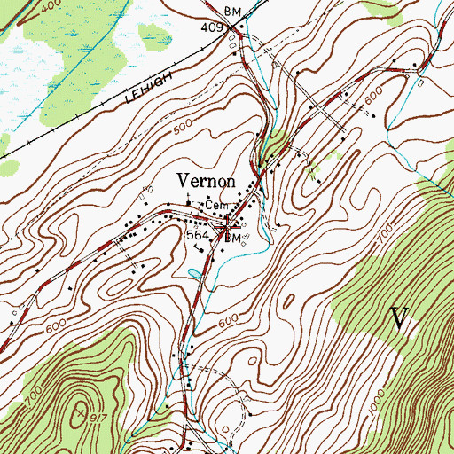 Topographic Map of Vernon, NJ