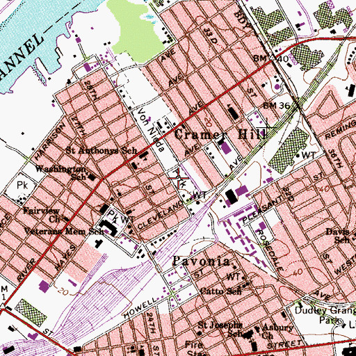 Topographic Map of Von Nieda Park, NJ