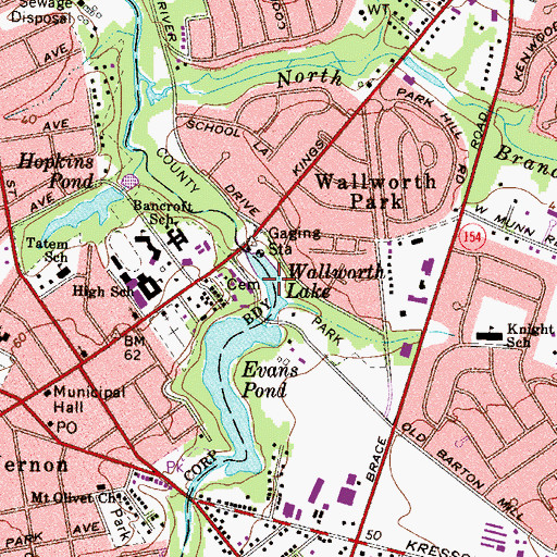 Topographic Map of Wallworth Lake, NJ