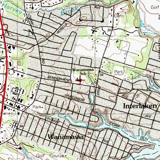 Topographic Map of Wanamassa Elementary School, NJ