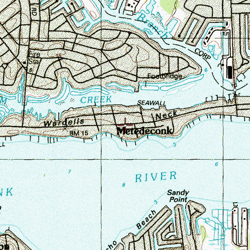 Topographic Map of Wardells Neck, NJ