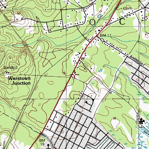 Topographic Map of Waretown Junction, NJ