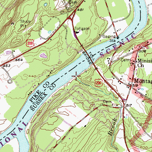 Topographic Map of White Brook, NJ