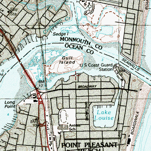 Topographic Map of Wills Hole Thoroughfare, NJ