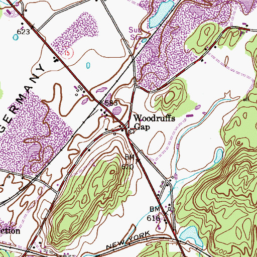 Topographic Map of Woodruffs Gap, NJ