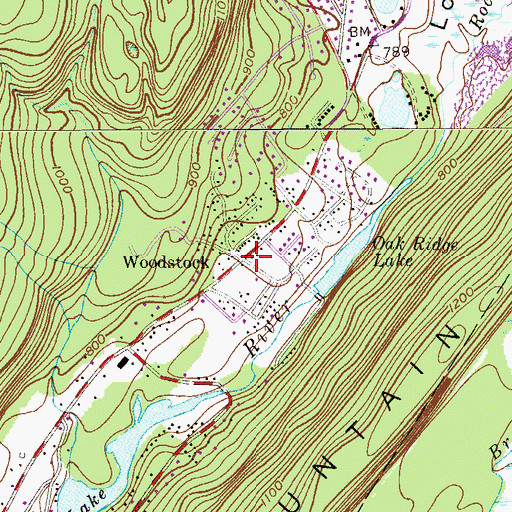 Topographic Map of Woodstock, NJ