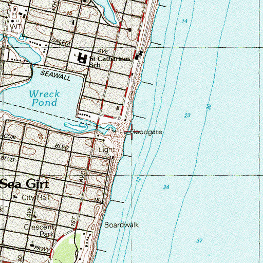 Topographic Map of Wreck Pond Brook, NJ
