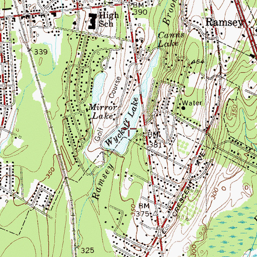 Topographic Map of Wyckoff Lake, NJ