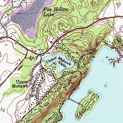 Topographic Map of Upper Lake Mohawk, NJ