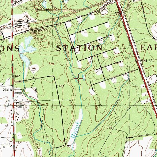Topographic Map of East Fork Mingamahone Brook, NJ