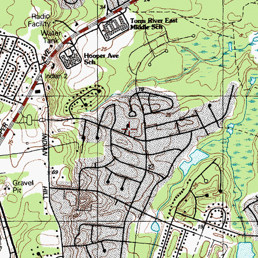 Topographic Map of Township of Toms River, NJ
