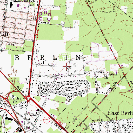 Topographic Map of Township of Berlin, NJ