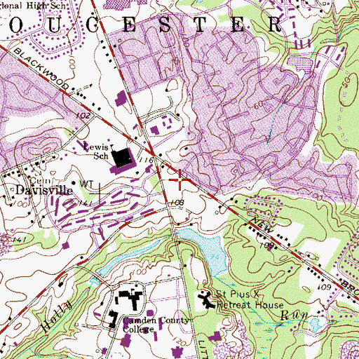 Topographic Map of Township of Gloucester, NJ