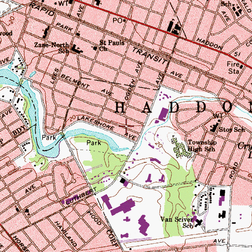 Topographic Map of Township of Haddon, NJ