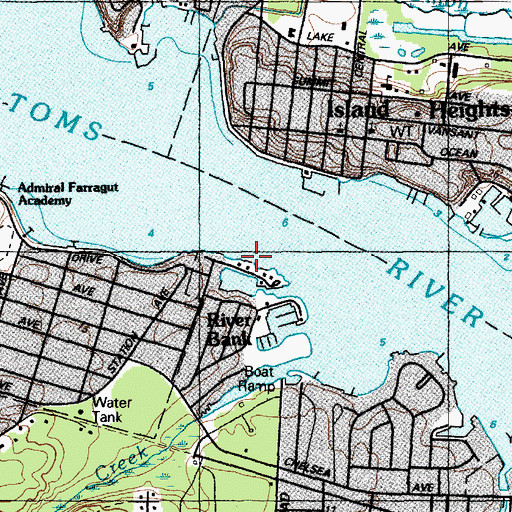 Topographic Map of Terminal Ocean County (historical), NJ