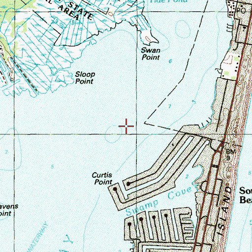 Topographic Map of Mantoloking, NJ