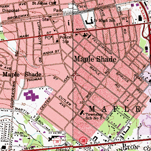 Topographic Map of Bancshares Helistop, NJ