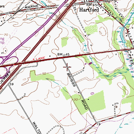Topographic Map of Collins Field (historical), NJ