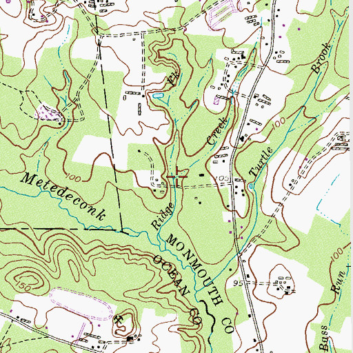 Topographic Map of West Fork Ridge Creek, NJ