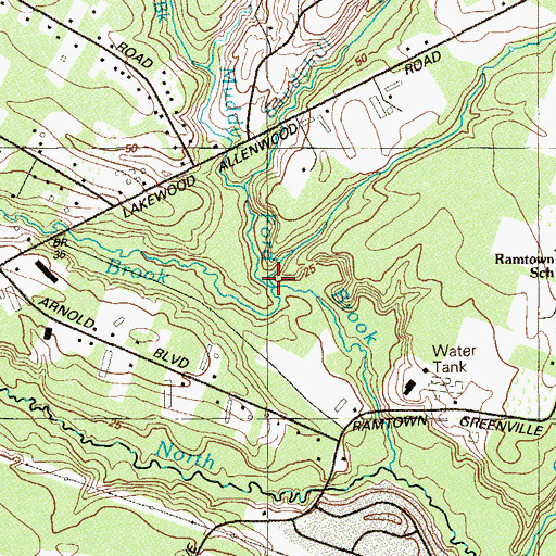 Topographic Map of Quail Creek, NJ