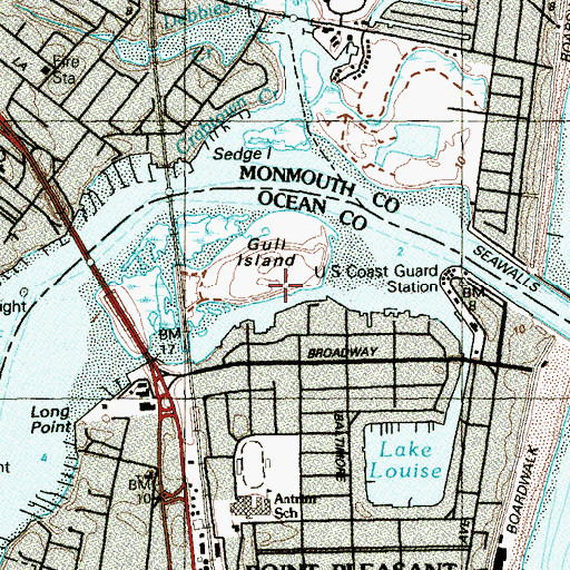 Topographic Map of Gull Island, NJ