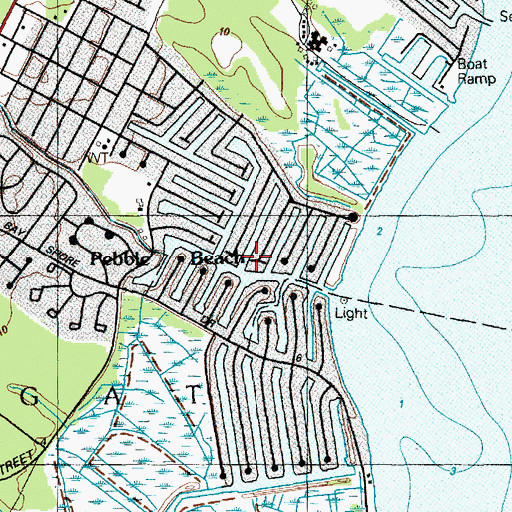 Topographic Map of Pebble Beach, NJ
