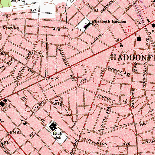 Topographic Map of Haddon Leigh, NJ
